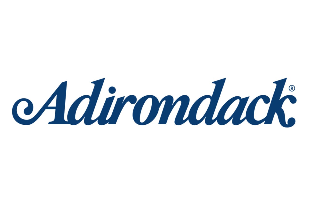 Blue Adirondack text logo on a white background.